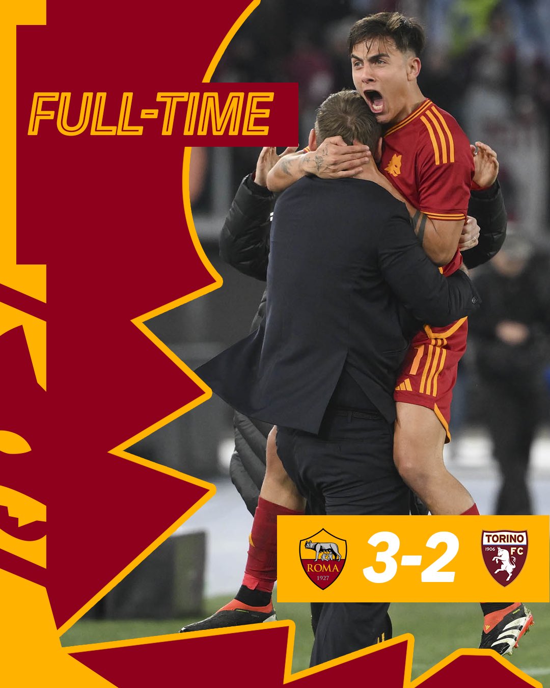 ผลบอลเมื่อคืนนี้ กัลโช่ โรม่า โตริโน่