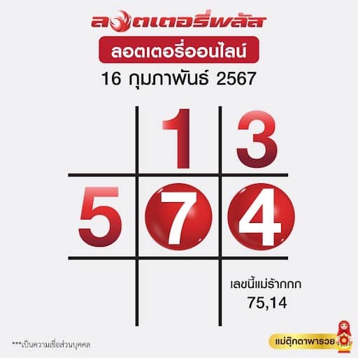 ลอตเตอรี่พลัส 16 2 67