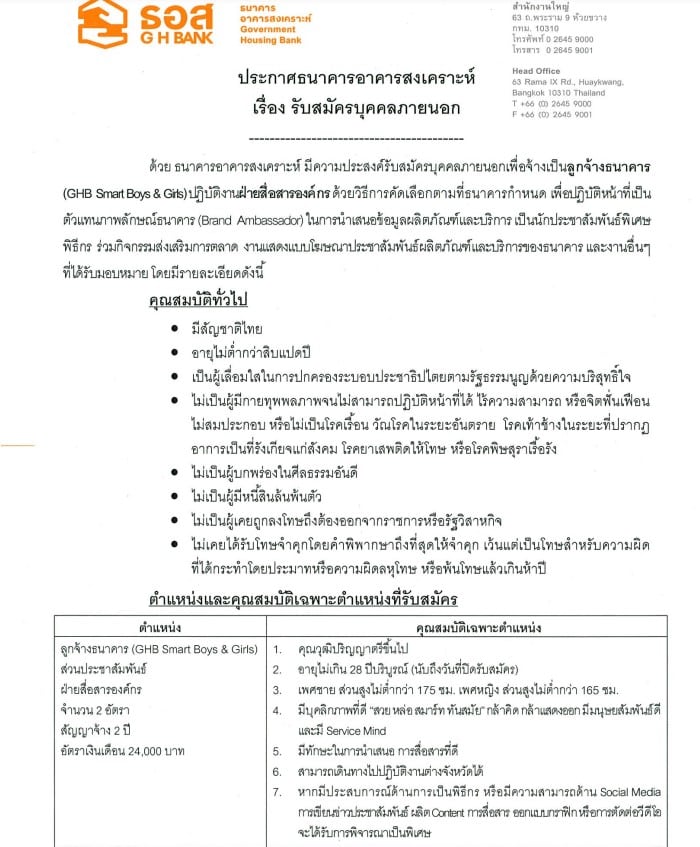 สมัครงาน ธอส เงินเดือน 2567