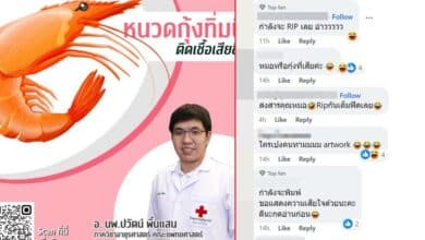 หนวดกุ้งทิ่มนิ้ว