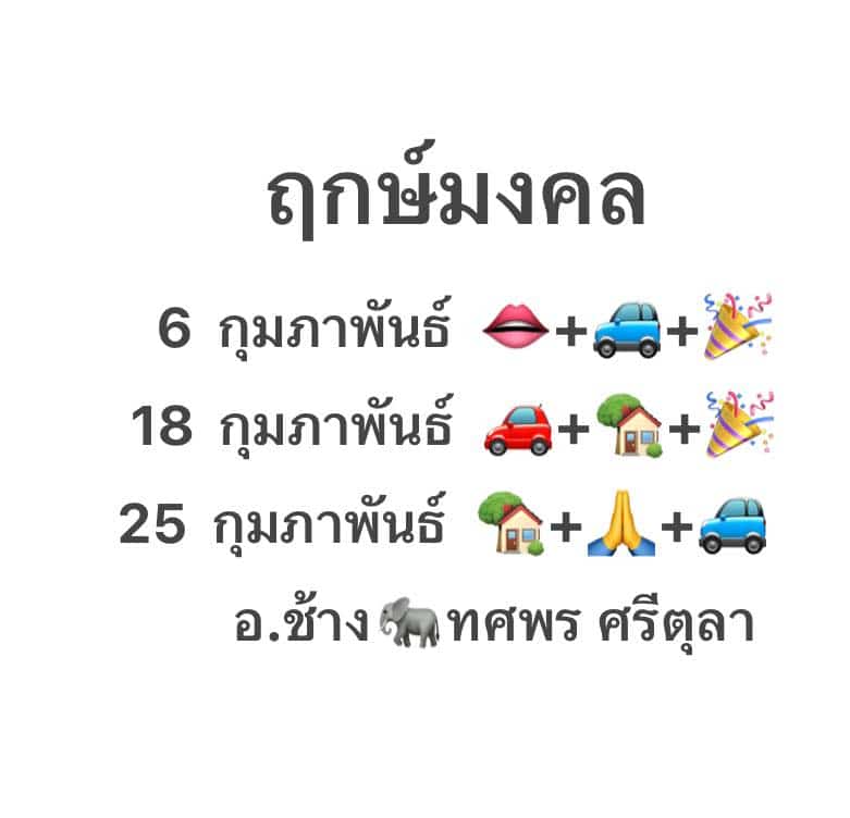 หมอช้าง ฤกษ์มงคลเดือนกุมภาพันธ์