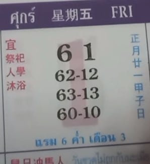 เลขเด็ด ปฏิทินคำชะโนด 3 1 67 4