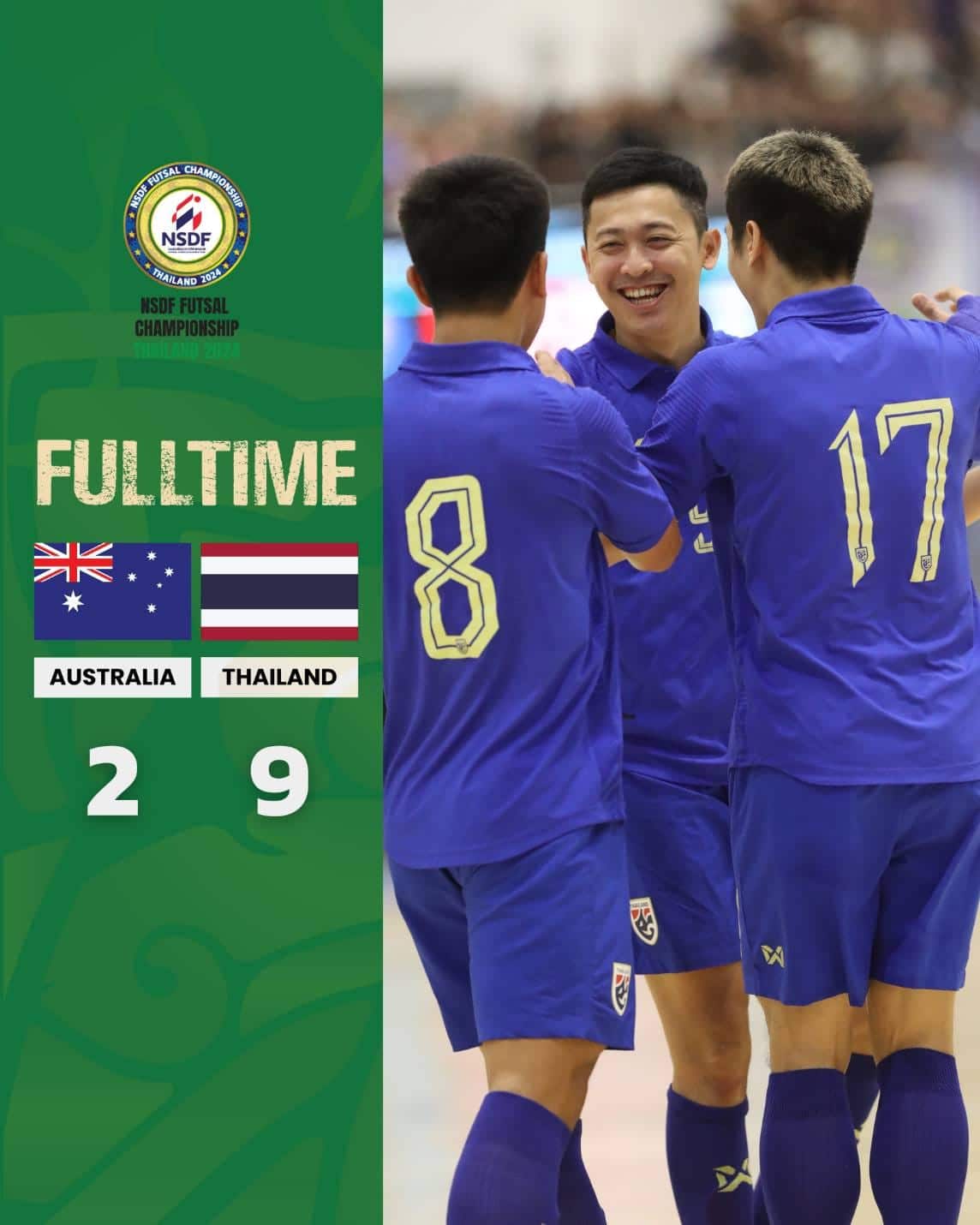 NSDF ฟุตซอลทีมชาติไทย ออสเตรเลีย