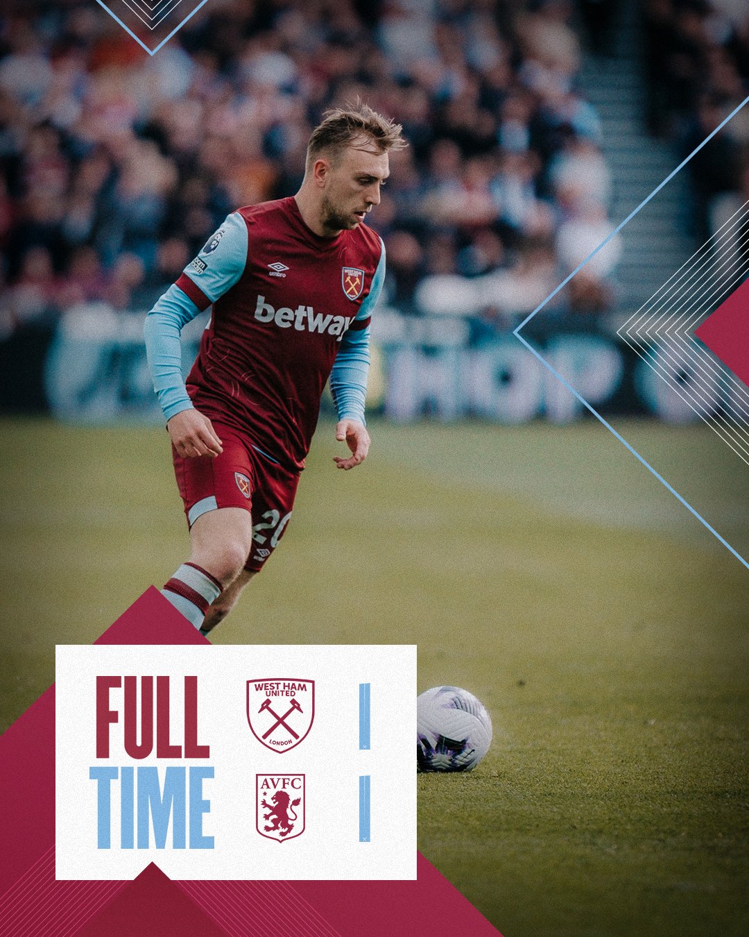 ผลบอลเมื่อคืนนี้ พรีเมียร์ลีก เวสต์แฮม วิลล่า