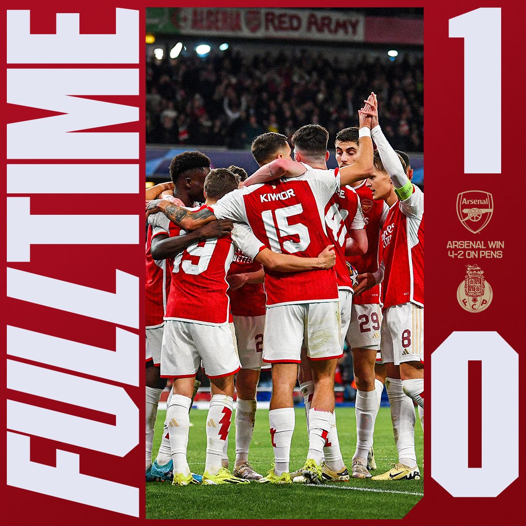 ผลบอลเมื่อคืนนี้ ยูฟ่า แชมเปี้ยนส์ลีก อาร์เซนอล ปอร์โต้