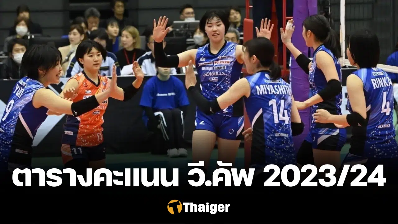 ตารางคะแนน วอลเลย์บอลหญิง วี.คัพ ญี่ปุ่น 2023-24
