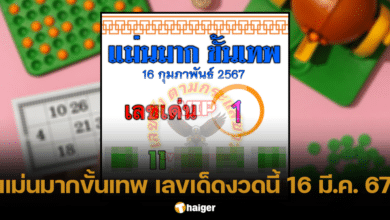 เลขเด็ด แม่นมากขั้นเทพ งวด 16 3 67