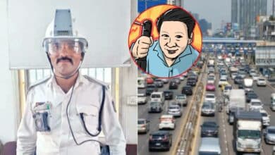 หมวกจราจรติดแอร์ที่อินเดีย