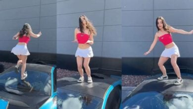 ไวรัล tiktoker เต้นบนหลังคารถลับโบร์กินี