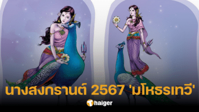 คำทำนาย นางสงกรานต์ 2567 'มโหธรเทวี' เสด็จไสยาสน์ลืมเนตรบนหลังนกยูง