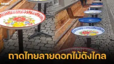 ถาดไทยลายดอกไม้ดังไกลในเนเธอแลนด์