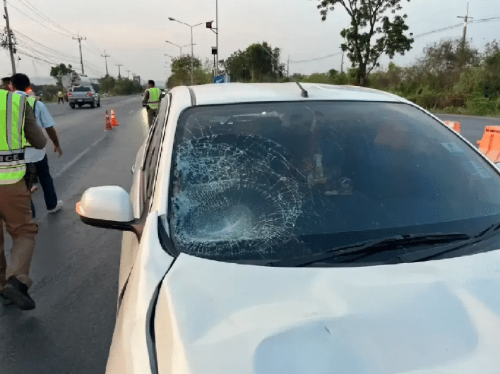 Condition of the sedan that crashed into Dabtar