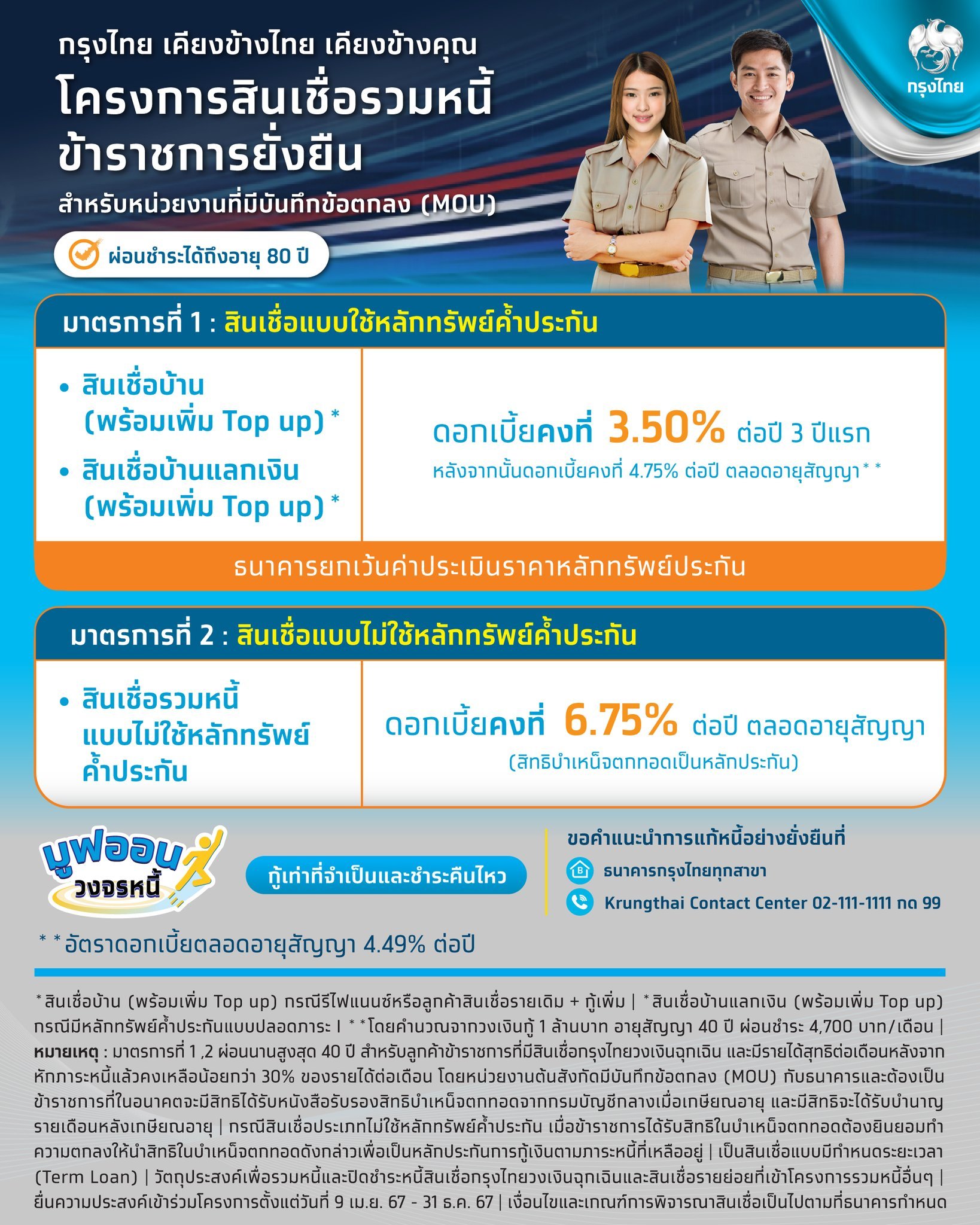 แนะนำ กรุงไทย สินเชื่อรวมหนี้ข้าราชการ