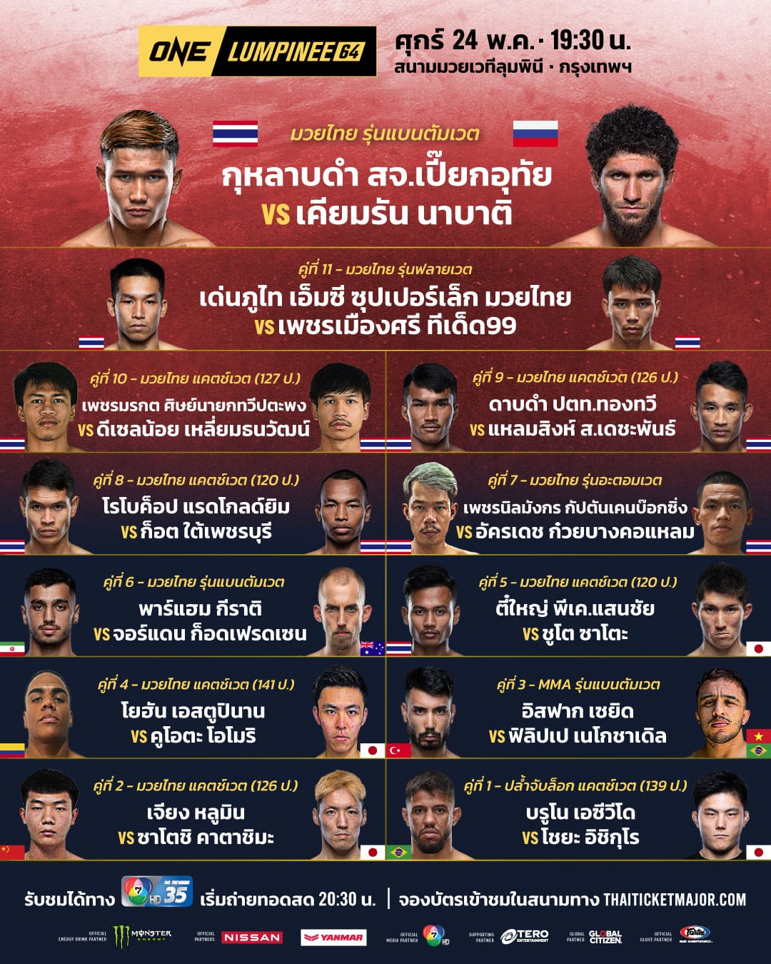 ดูมวยสด ONE ลุมพินี 64