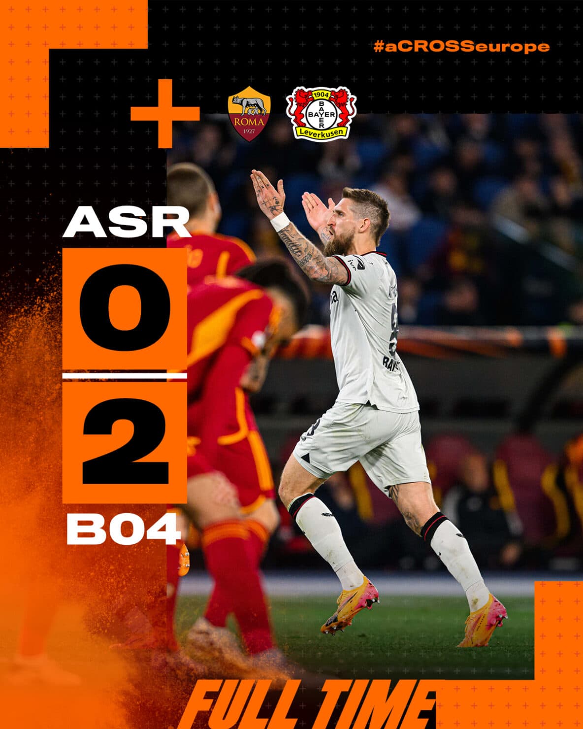 ผลบอลเมื่อคืนนี้ ยูโรปา โรม่า เลเวอร์คูเซ่น