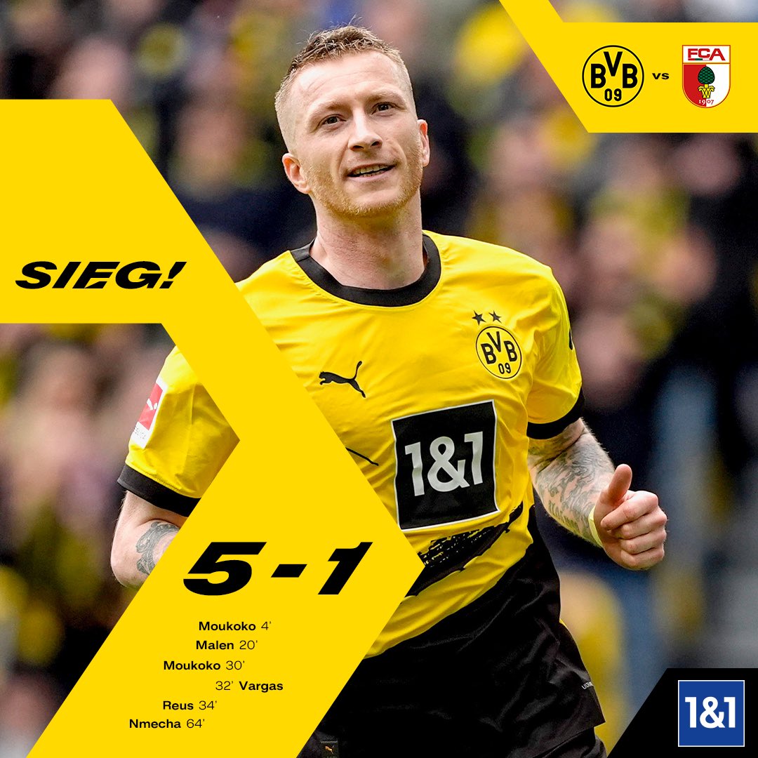 ผลบอลเมื่อคืนนี้ บุนเดสลีกา ดอร์ทมุนด์ เอาก์สบวร์ก