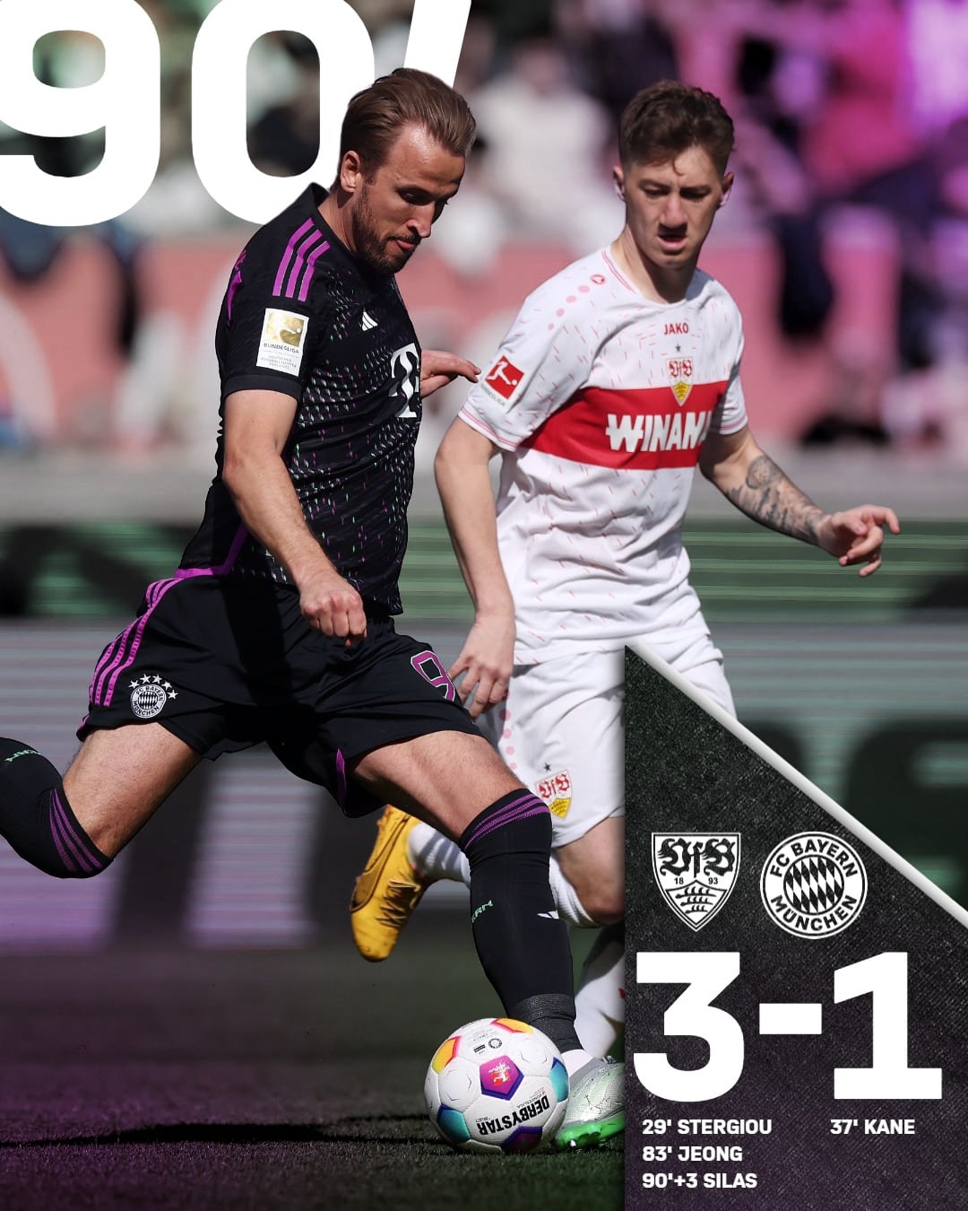 ผลบอลเมื่อคืนนี้ บุนเดสลีกา สตุ๊ตการ์ท บาเยิร์น