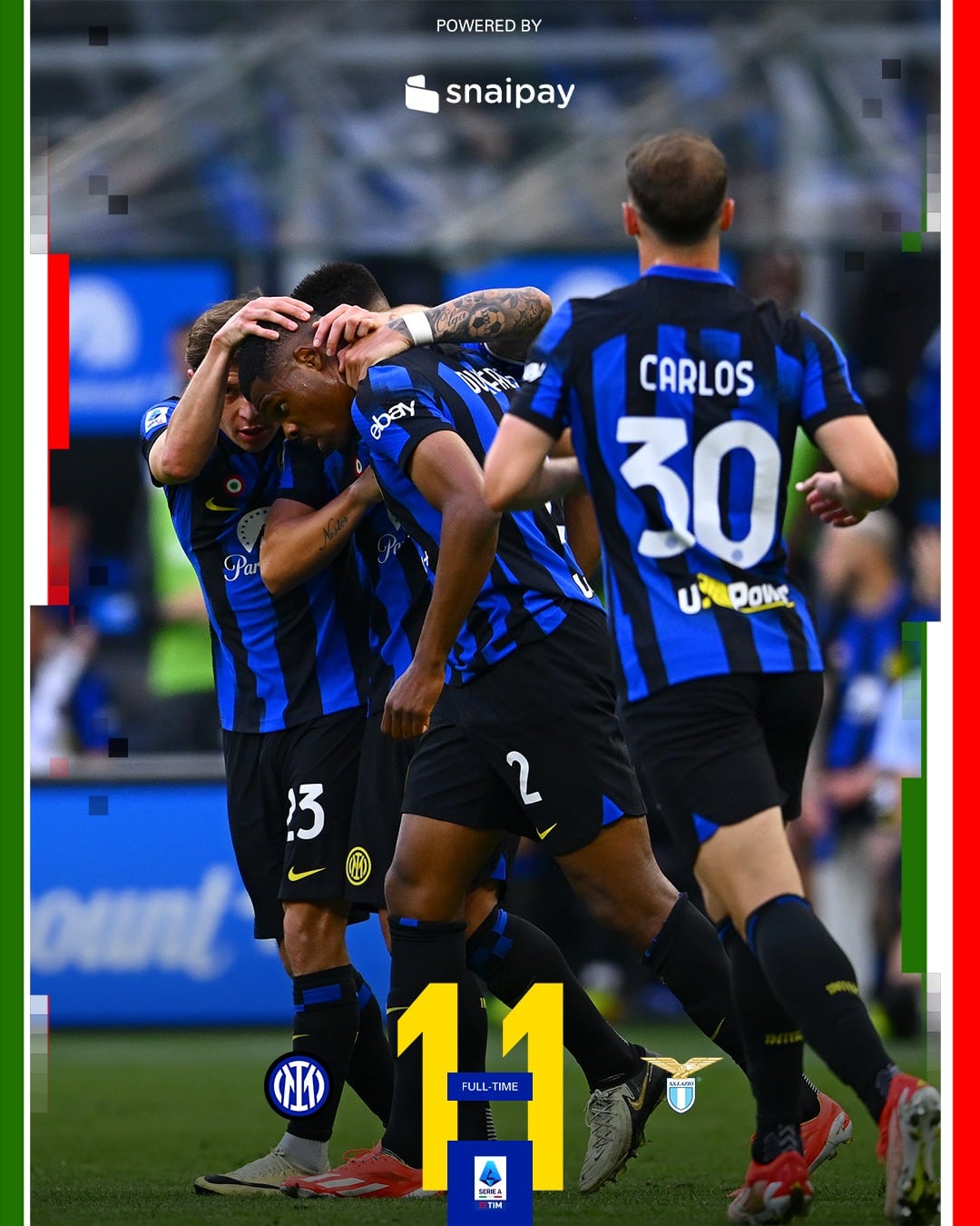 ผลบอลเมื่อคืนนี้ กัลโช่ อินเตอร์ ลาซิโอ