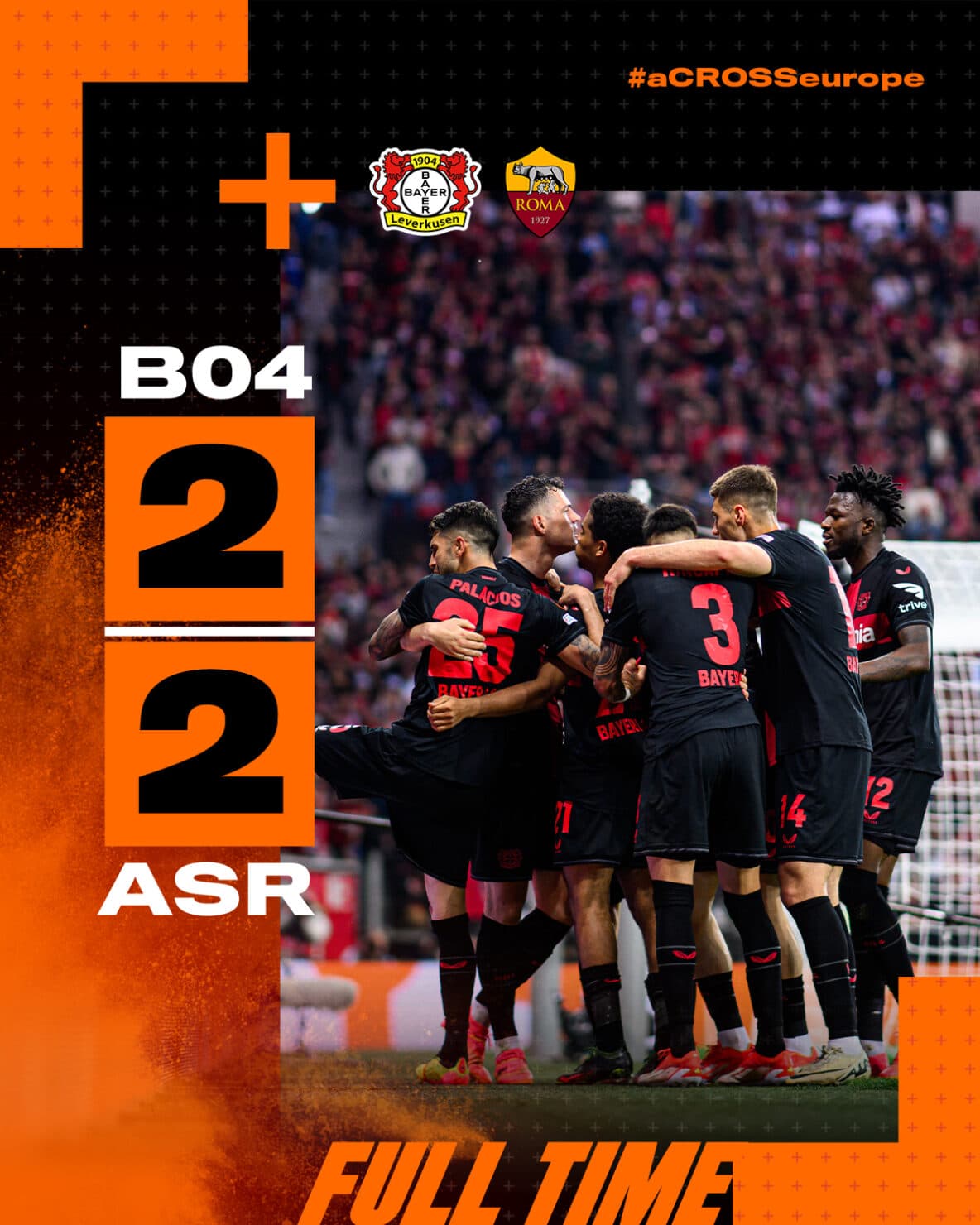 ผลบอลเมื่อคืนนี้ ยูโรปา เลเวอร์คูเซ่น โรม่า