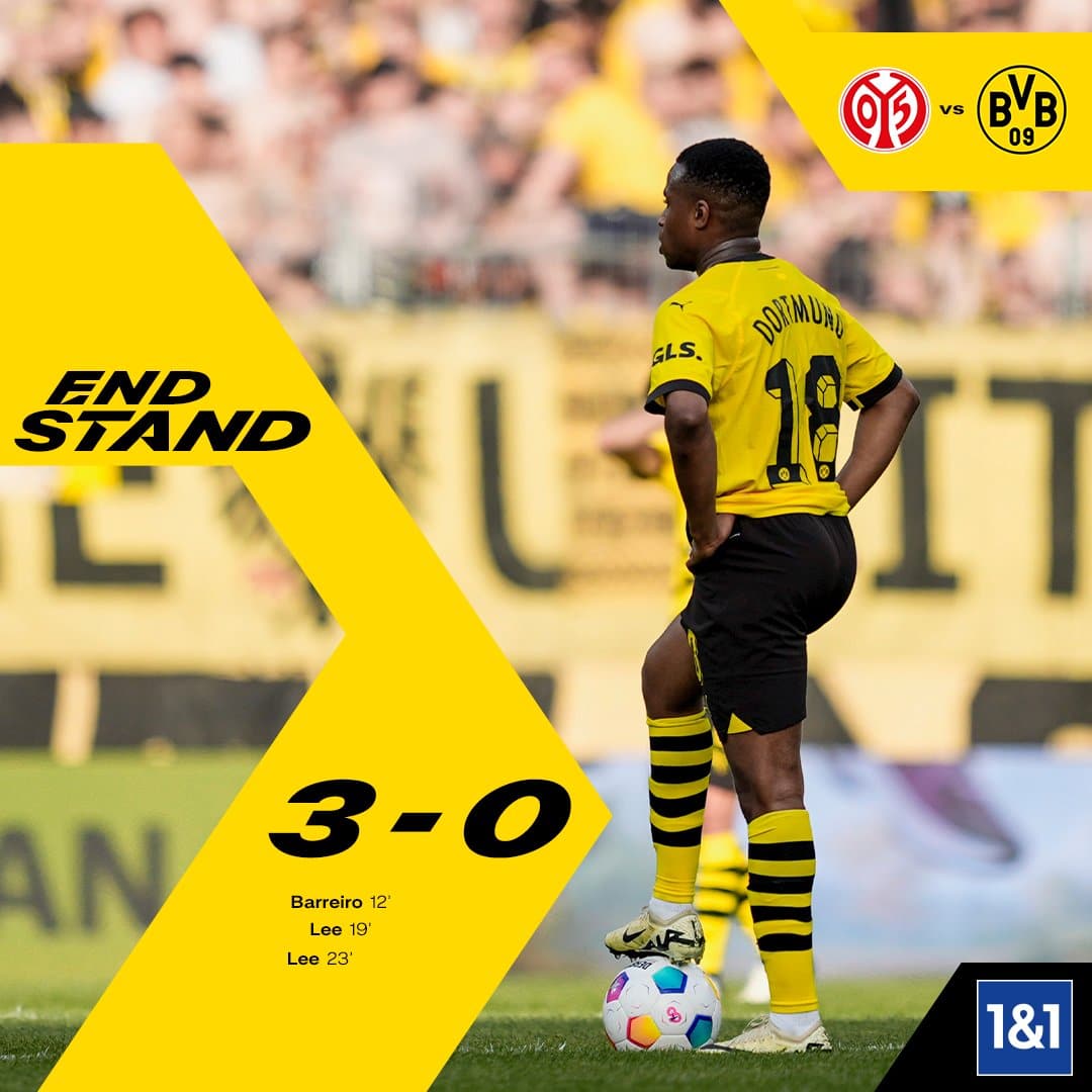 ผลบอลเมื่อคืนนี้ บุนเดสลีกา ไมนซ์ ดอร์ทมุนด์