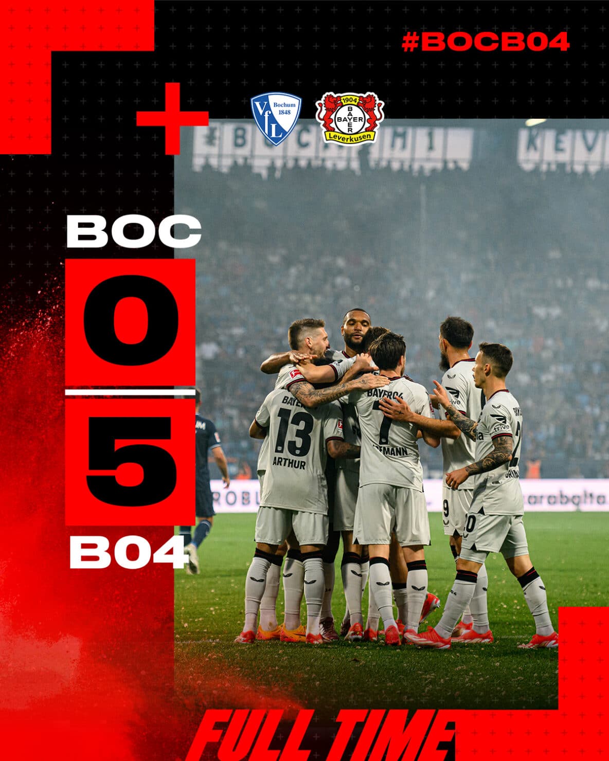 ผลบอลเมื่อคืนนี้ บุนเดสลีกา โบคุ่ม เลเวอร์คูเซ่น