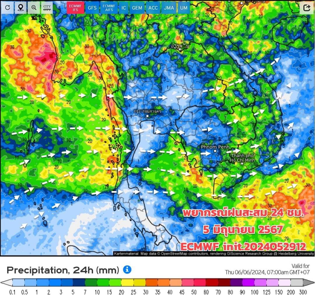 กรมอุตุฯ เตือนฝนตกหนัก 30 พ.ค.-8 มิ.ย.67
