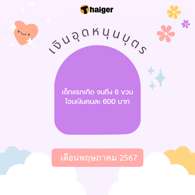 เงินอุดหนุนบุตร พ.ค. 67 จ่ายตามเกณฑ์เท่าไหร่