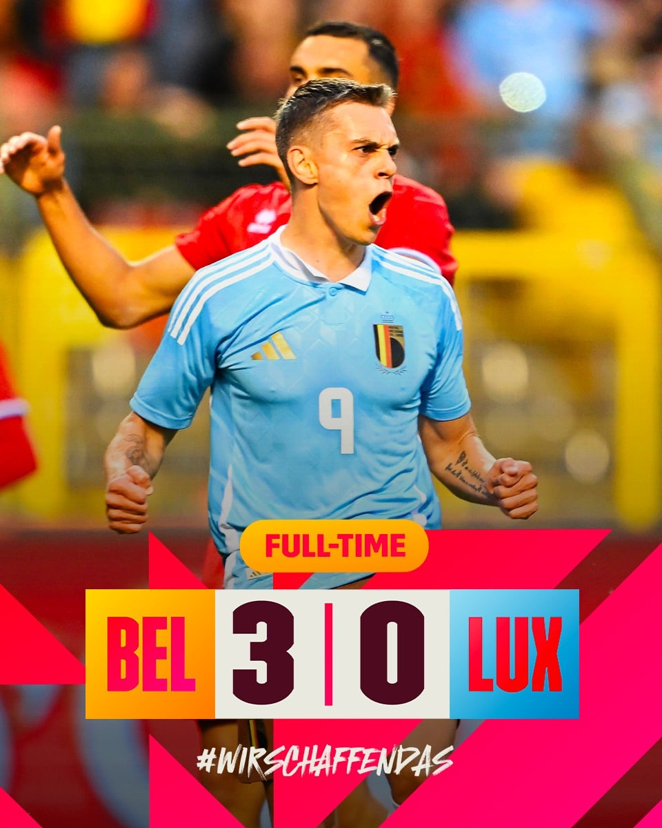 ผลบอลเมื่อคืนนี้ ฟุตบอลอุ่นเครื่องทีมชาติ เบลเยียม ลักเซมเบิร์ก