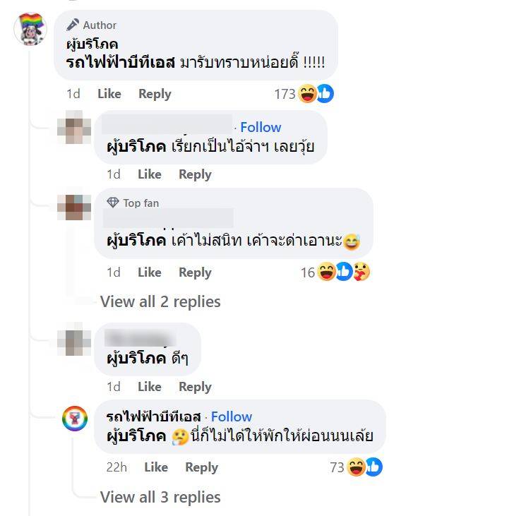 ความเห็นเกี่ยวกับปัญาบนรถไฟฟ้า