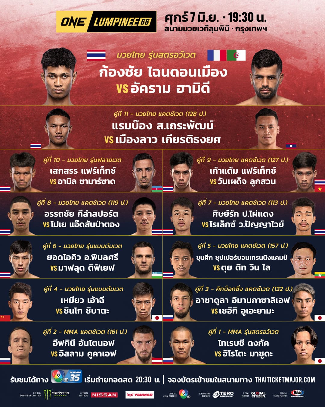 ดูมวยสด ONE ลุมพินี 66