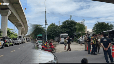 The body of a young female student was found, naked and wrapped in a blanket. Abandoned under Bang Phun Expressway