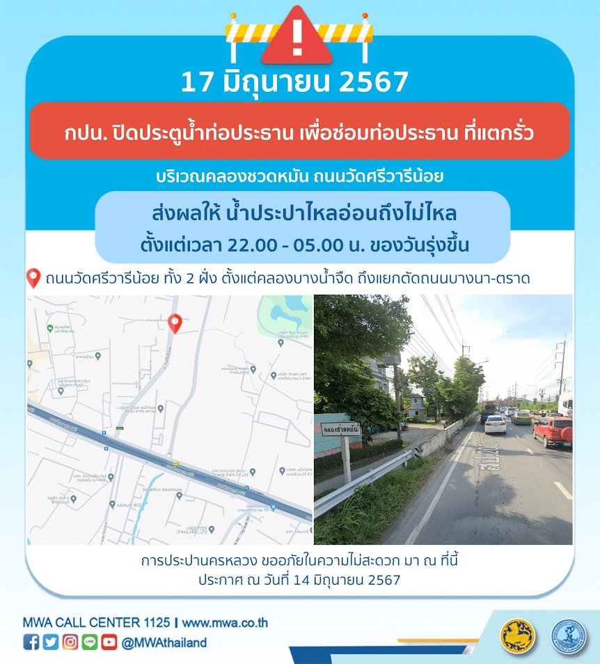 พื้นที่น้ำไม่ไหล 17 - 18 มิ.ย. 67
