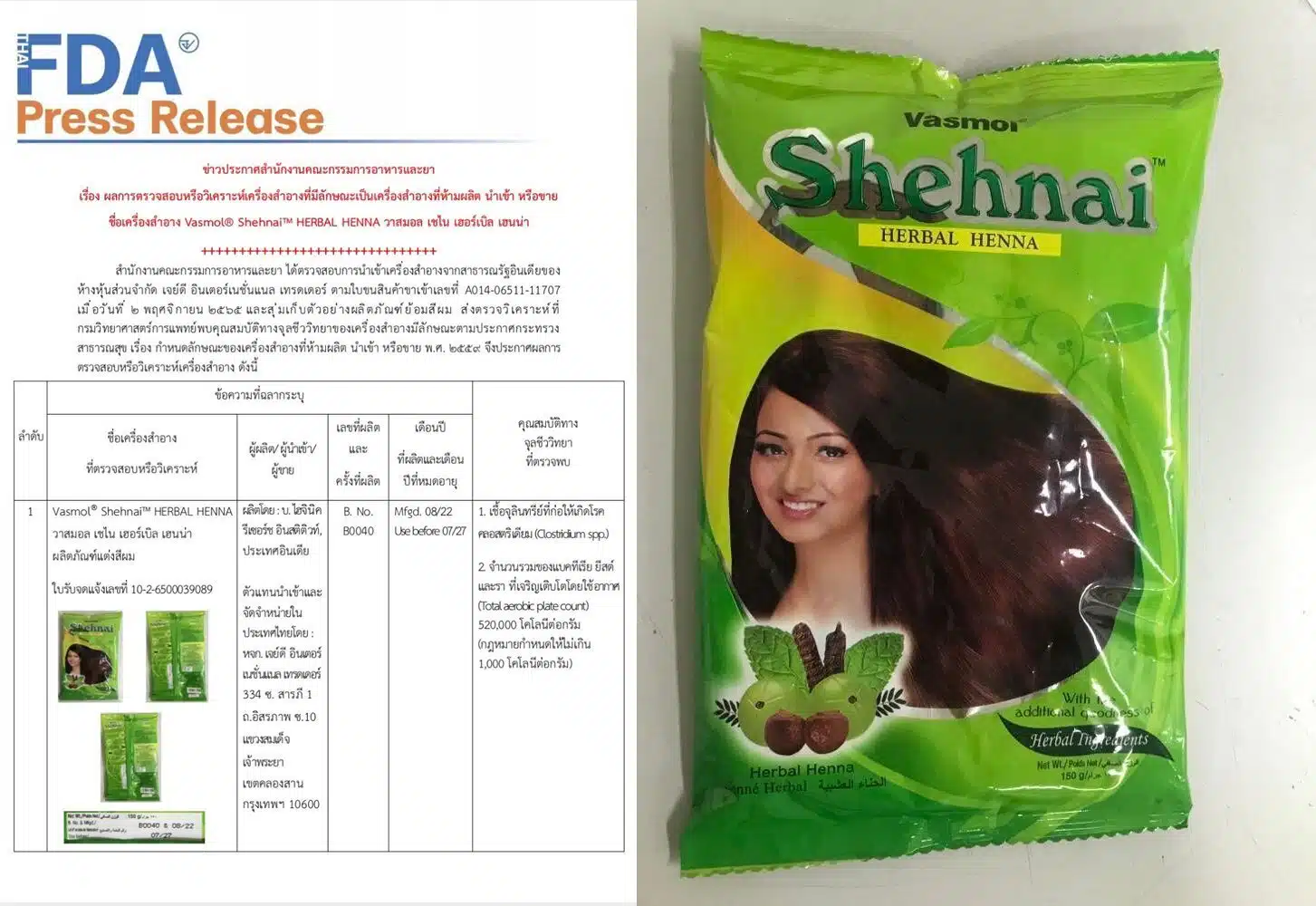 ตรวจพบแบคทีเรียในน้ำยาย้อมผม