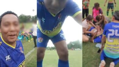 หนุ่มใหญ่หมดสติกลางไลฟ์สด หลังเตะบอล