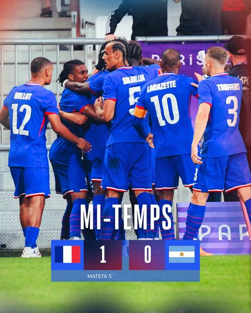 ผลฟุตบอลชาย โอลิมปิก 2024 ฝรั่งเศส อาร์เจนตินา