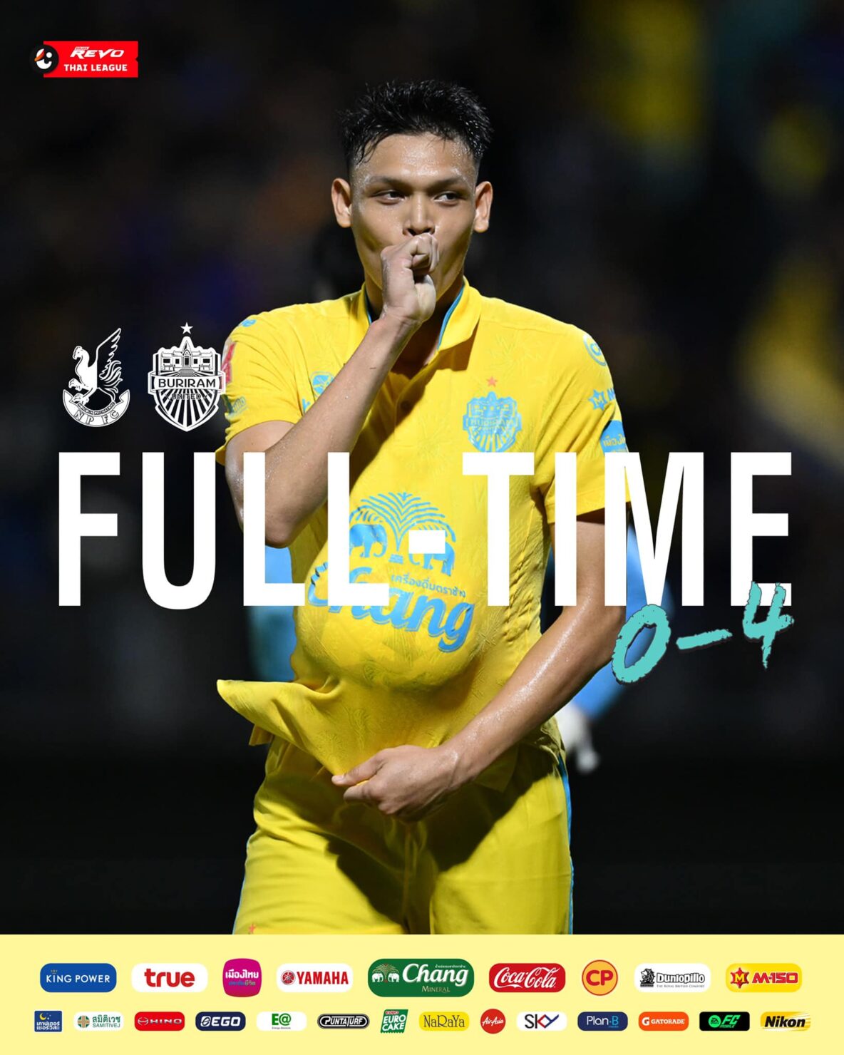 ผลฟุตบอล รีโว่ ไทยลีก หนองบัว พิชญ บุรีรัมย์