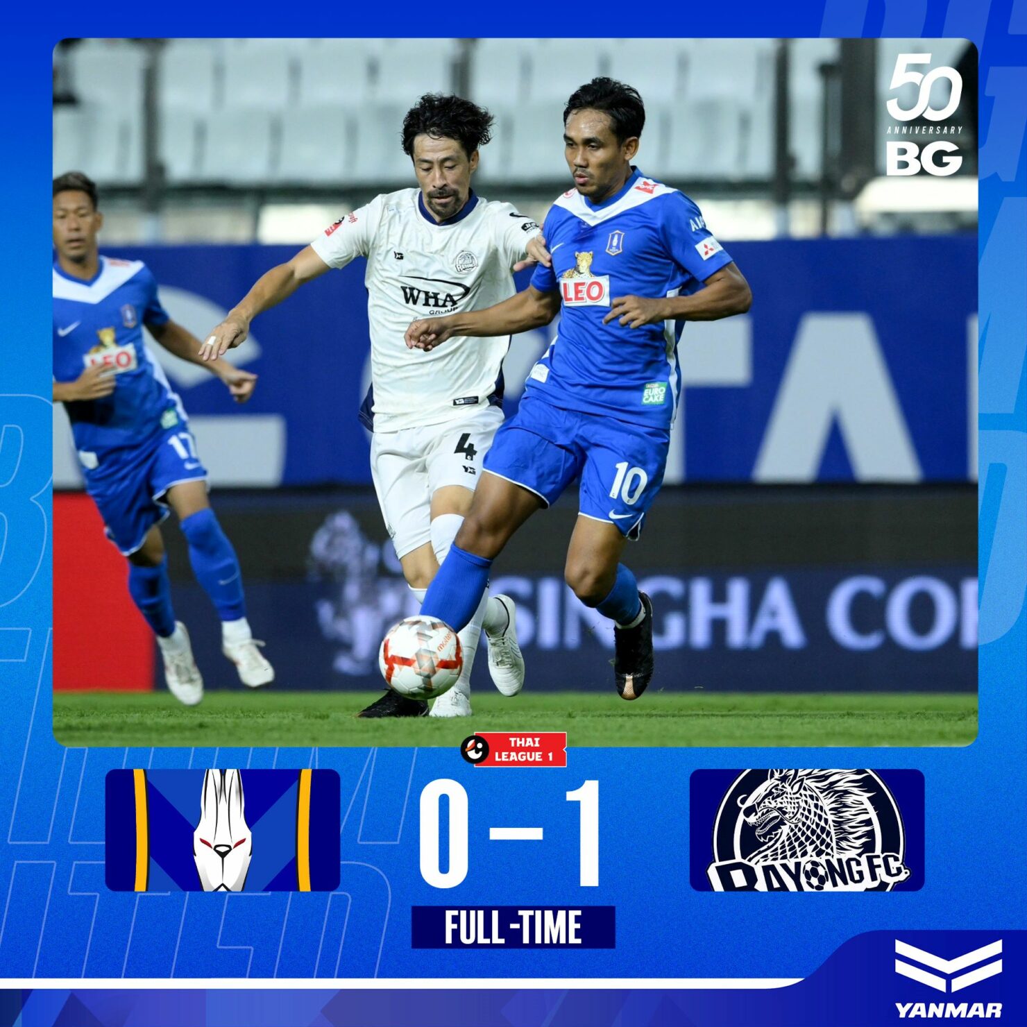 ผลฟุตบอล รีโว่ ไทยลีก บีจี ปทุม ระยอง