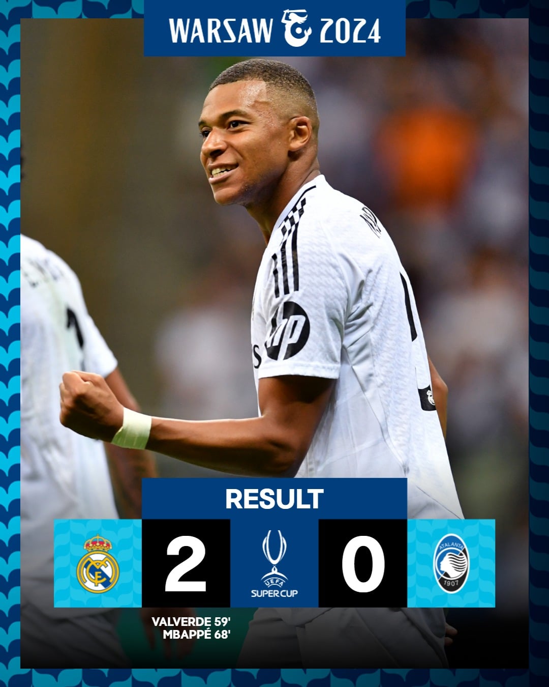 ผลฟุตบอล ยูฟ่า ซูเปอร์คัพ เรอัล มาดริด อตาลันต้า