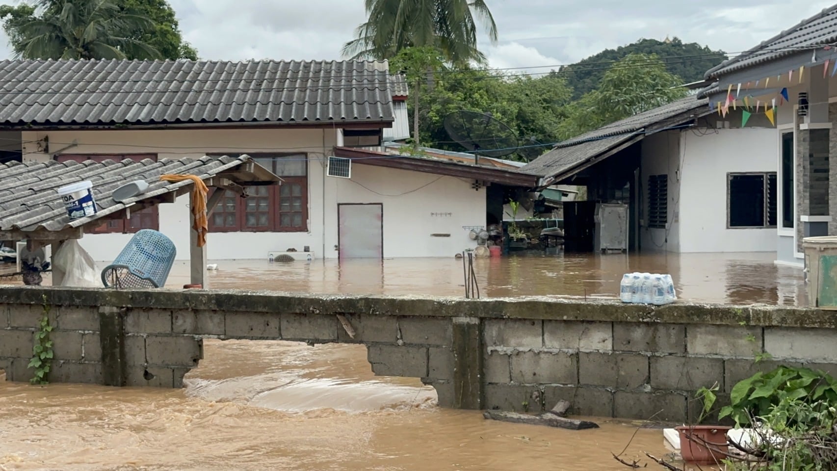 สภาพบ้านเรือนถูกน้ำท่วม จ.เชียงราย 22 สิงหาคม