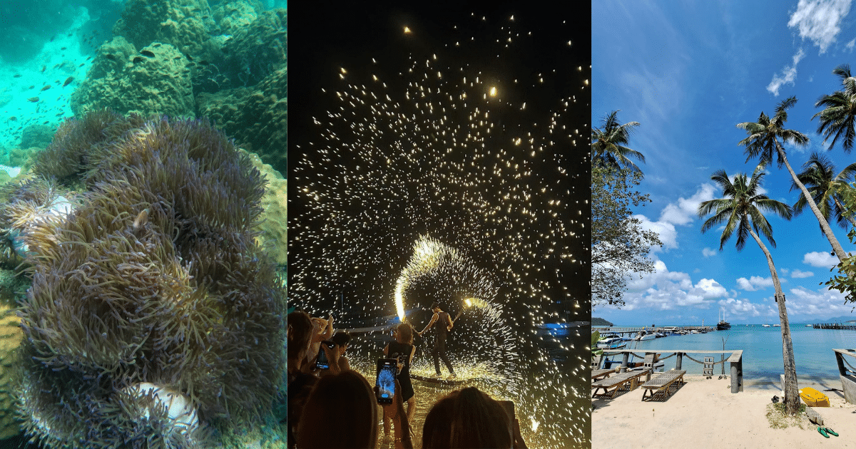 เกาะพะงันเป็นเกาะที่มีชื่อเสียงด้านการท่องเที่ยวจากความสนุกของฟูลมูนปาร์ตี้ ยังเป็นจุดดำน้ำตื้นที่สวยงามอีกแห่งหนึ่งในอ่าวไทย