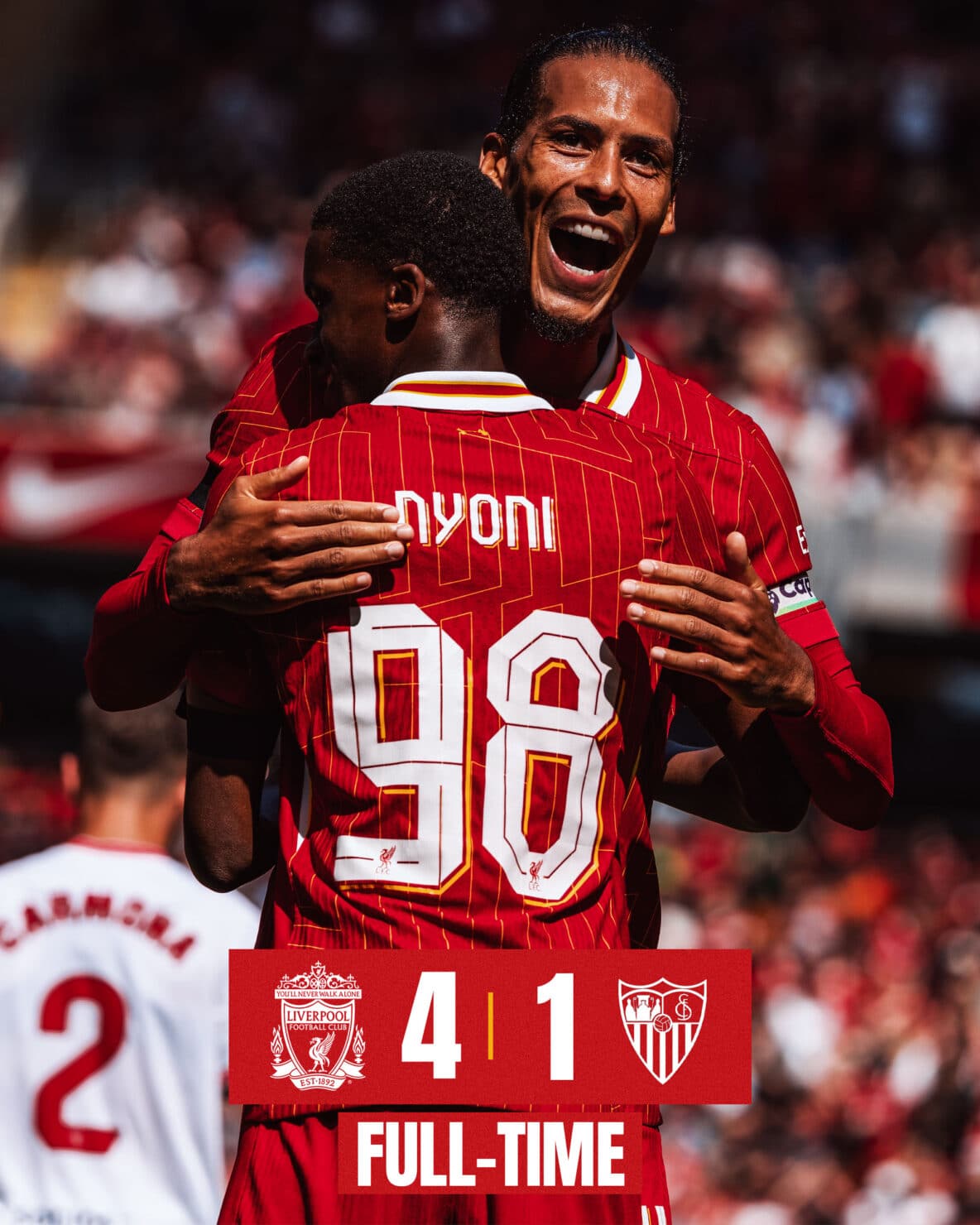 ผลฟุตบอลอุ่นเครื่อง ลิเวอร์พูล เซบีย่า