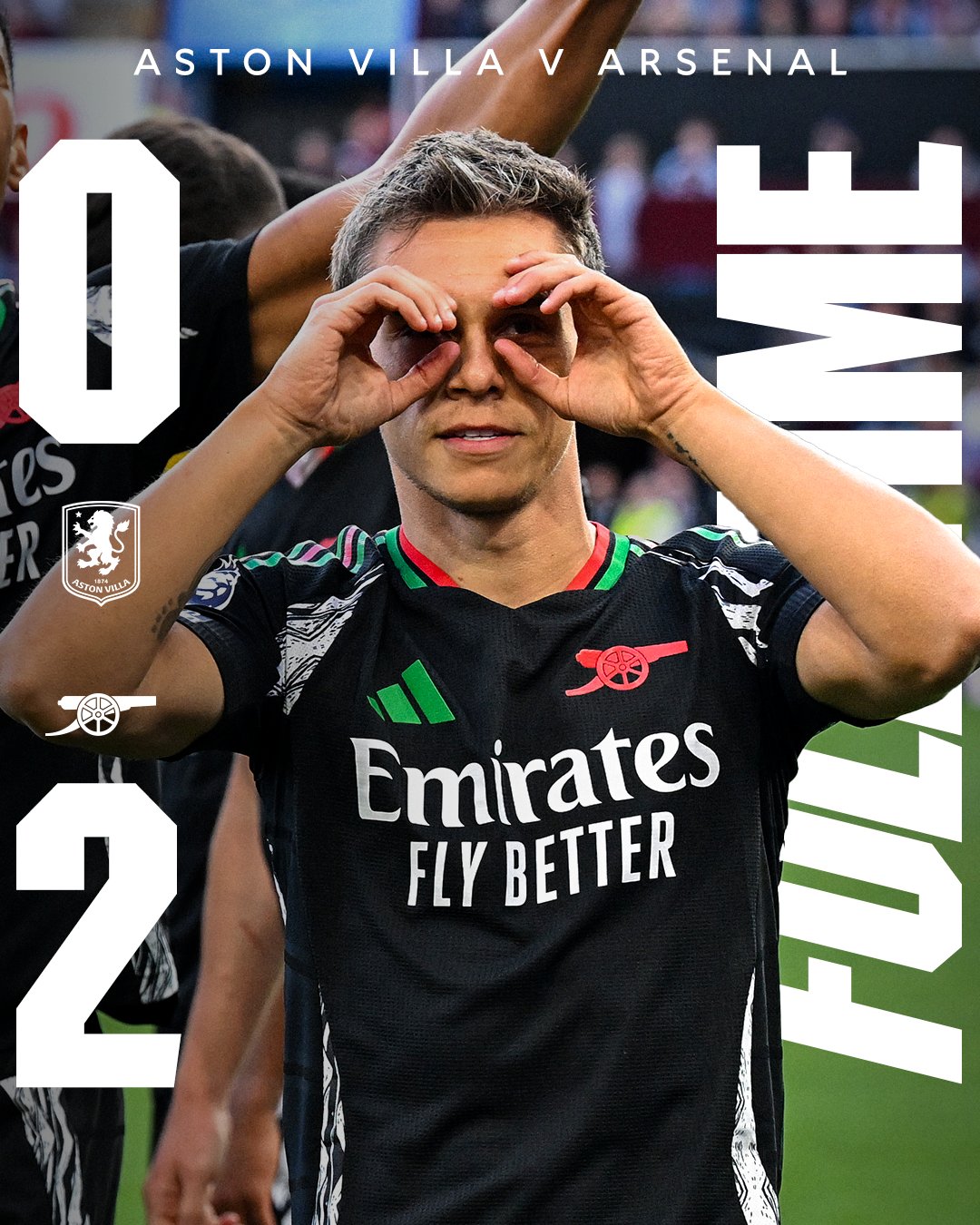 ผลบอลเมื่อคืนนี้ พรีเมียร์ลีก วิลล่า อาร์เซนอล