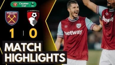 ผลบอลเมื่อคืนนี้ คาราบาวคัพ เวสต์แฮม บอร์นมัธ