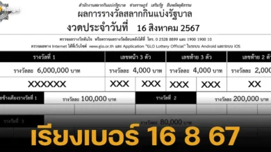 เช็กเรียงเบอร์ งวดวันศุกร์ที่ 16 สิงหาคม 2567 (16/08/67) กลางเดือน ใครจะได้เป็นว่าที่เศรษฐีคนต่อไป