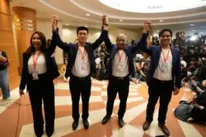 ติ่ง ศรายุทธ ในงานแถลงข่าวเปิดตัวพรรคประชาชน