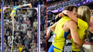 นักกีฬากระโดดค้ำสวีเดน จูบแฟนสาว