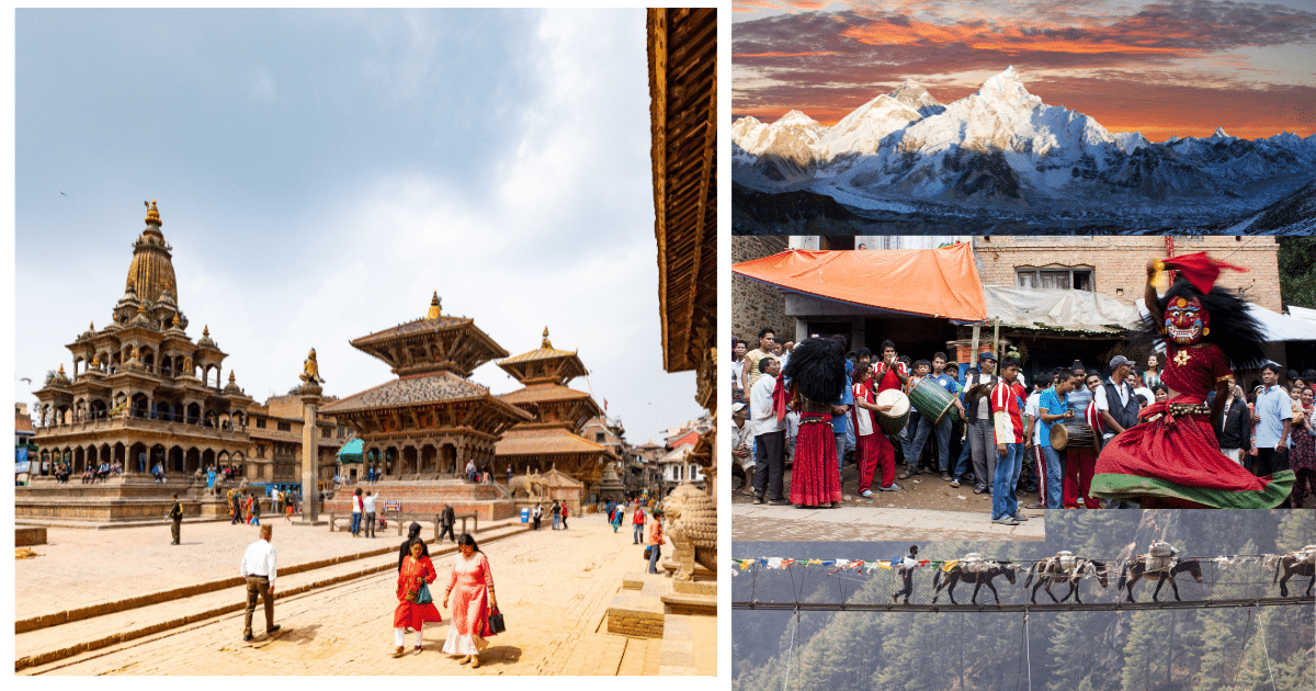 ภาพบรรยากาศผู้คน สถานที่ท่องเที่ยว วิถีชีวิตในประเทศเนปาล