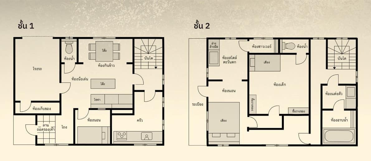 ผังบ้านวิกล ที่ชวนฉงนสงสัยที่จะปรากฏในบทเริ่มของนิยายเรื่องนี้