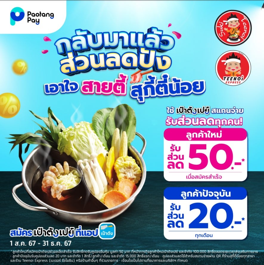 โปรลดราคาบุฟเฟ่ต์สุกี้ตี๋น้อย สิงหาคม 2567