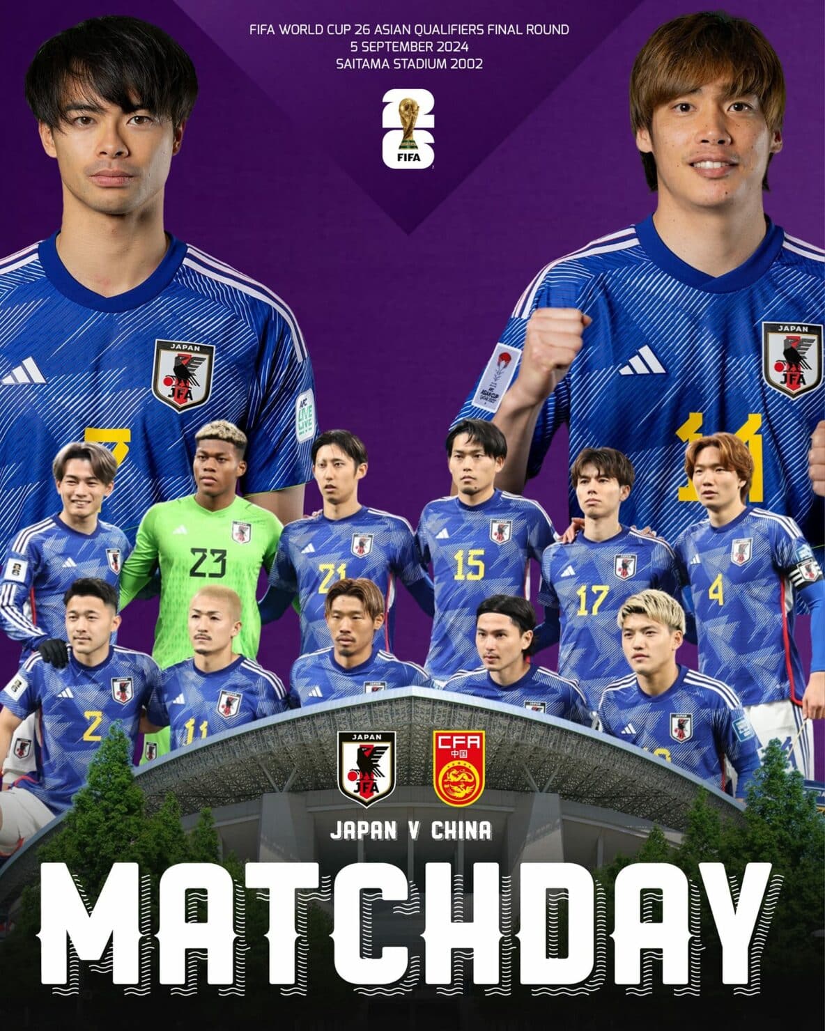 ฟุตบอลโลก 2026 ญี่ปุ่น จีน